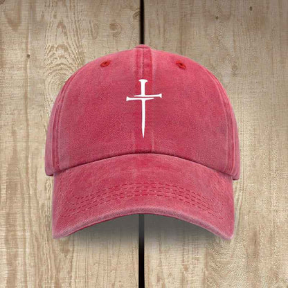 ✝️ Minimalist Three Nails Cross Hat | Christian Art & Faith
