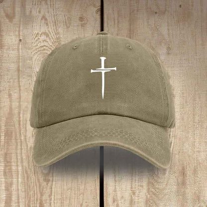 ✝️ Minimalist Three Nails Cross Hat | Christian Art & Faith