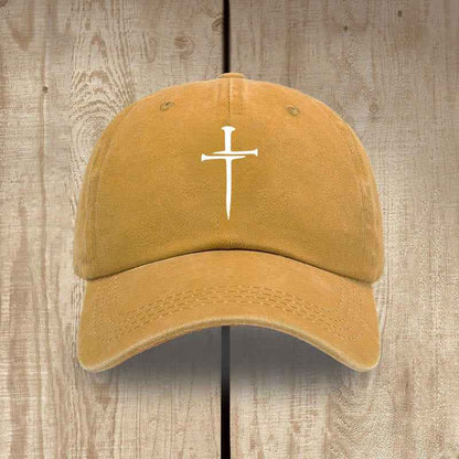 ✝️ Minimalist Three Nails Cross Hat | Christian Art & Faith