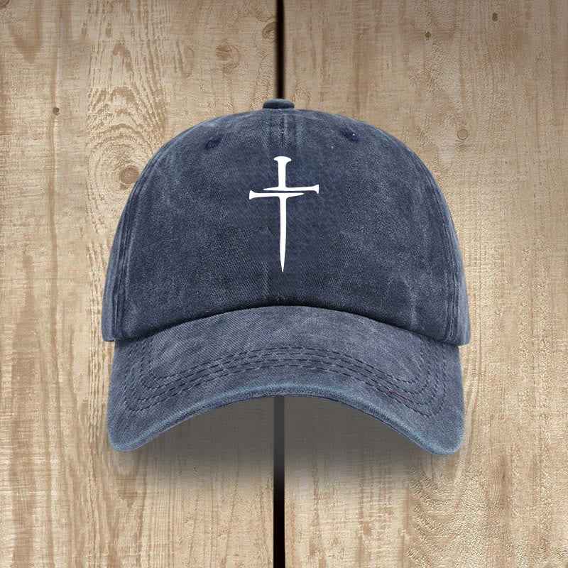 ✝️ Minimalist Three Nails Cross Hat | Christian Art & Faith