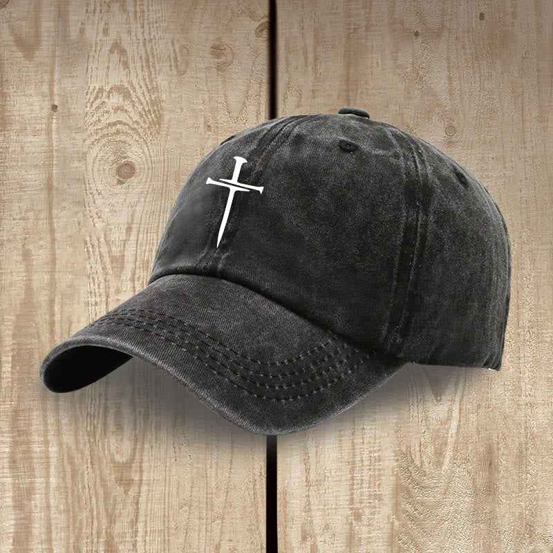 ✝️ Minimalist Three Nails Cross Hat | Christian Art & Faith