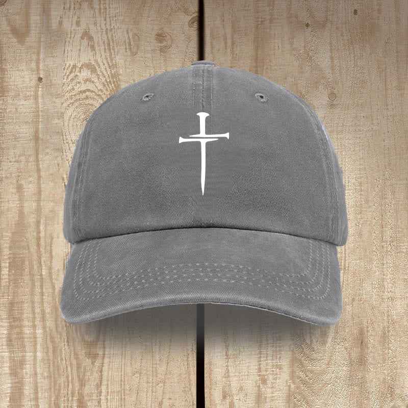 ✝️ Minimalist Three Nails Cross Hat | Christian Art & Faith