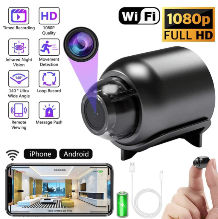 ⚡ Tiny Hidden Cam – HD Video | Night Vision | One-Step Setup | Safe Monitoring📡