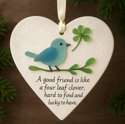 Buy 4, Get 3 Free🎁 【Heartfelt  Gifts】-Snowflake Shaped Sea Glass Friendship Ornament