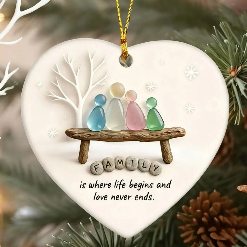 Buy 4, Get 3 Free🎁 【Heartfelt Christmas Gifts】-Snowflake Shaped Sea Glass Friendship Ornament