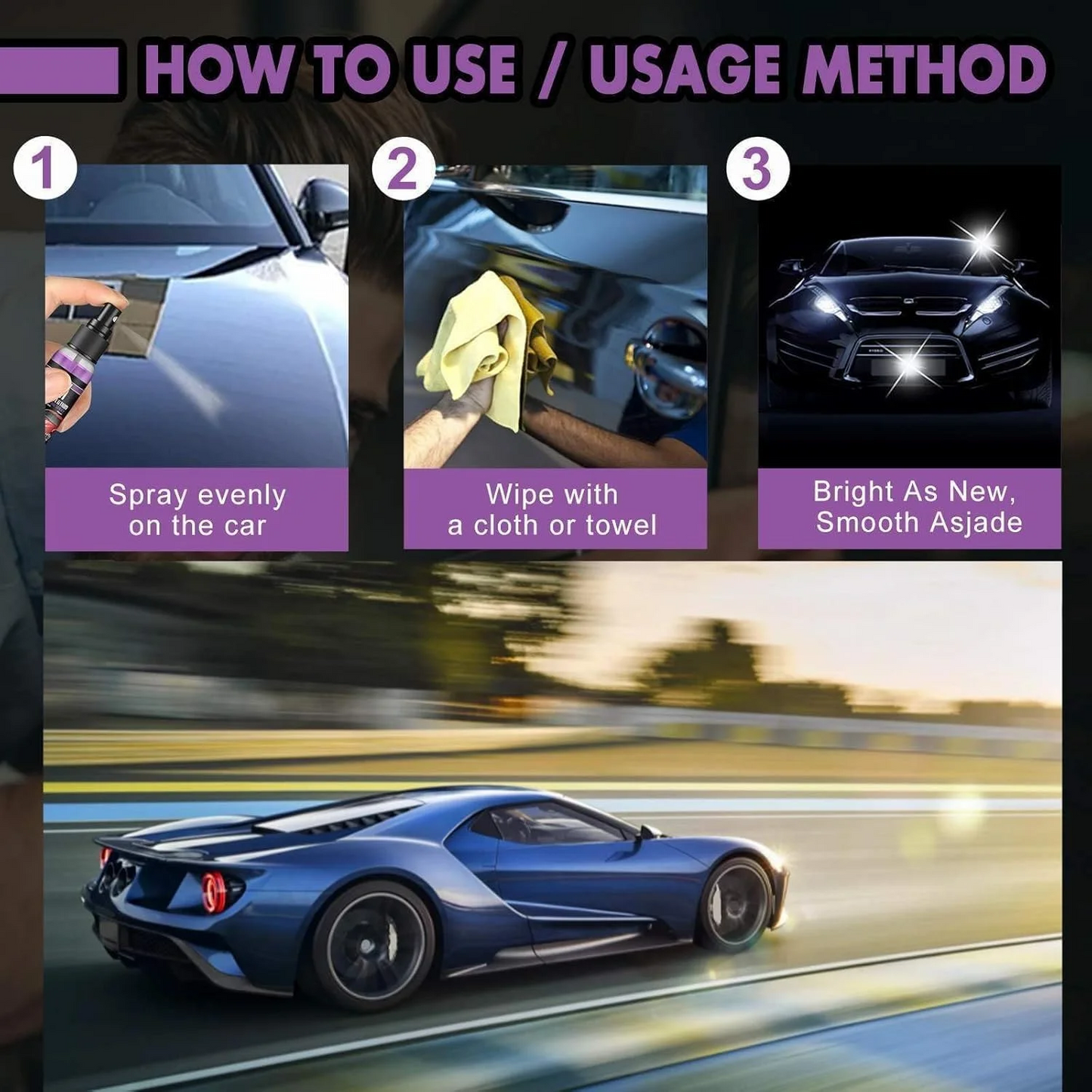 Limited Time 🔥 Buy One Get One Free - 3-in-1 Automotive Ceramic Coating Spray Hydrophobic Agent - 😍 Keeps Your Car Clean and Shiny Long-Lasting