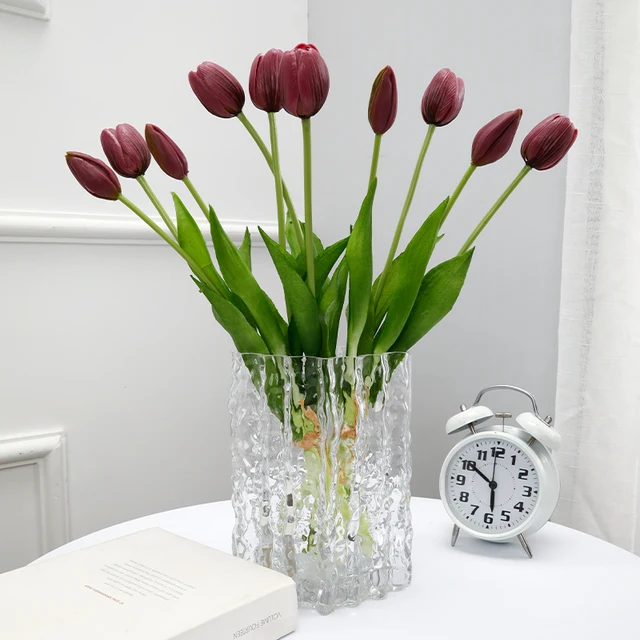 Last Day Promotion! 🔥Outdoor/Indoor UV Resistant & Waterproof Faux Tulip Bouquet 10Pcs Artificial Flower Decor ✅