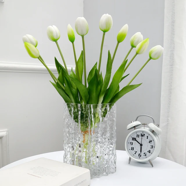 Last Day Promotion! 🔥Outdoor/Indoor UV Resistant & Waterproof Faux Tulip Bouquet 10Pcs Artificial Flower Decor ✅