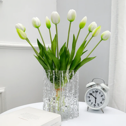 Last Day Promotion! 🔥Outdoor/Indoor UV Resistant & Waterproof Faux Tulip Bouquet 10Pcs Artificial Flower Decor ✅
