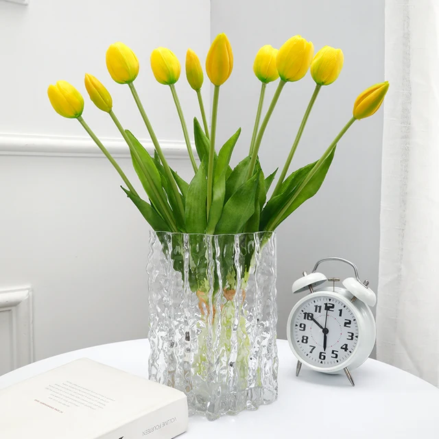 Last Day Promotion! 🔥Outdoor/Indoor UV Resistant & Waterproof Faux Tulip Bouquet 10Pcs Artificial Flower Decor ✅