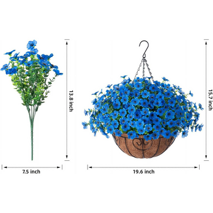 💐 Artificial Daisy Hanging Basket -🏡 Low Maintenance Outdoor Silk Flower Planter for Patio & Garden