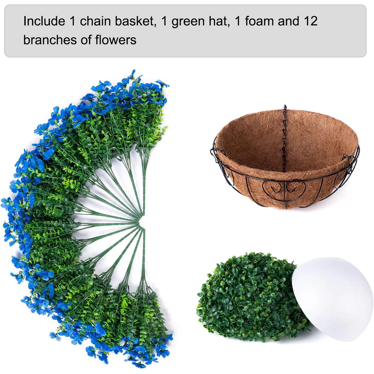 💐 Artificial Daisy Hanging Basket -🏡 Low Maintenance Outdoor Silk Flower Planter for Patio & Garden