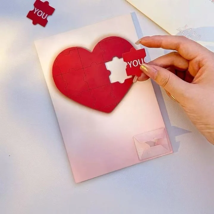 🧩Talking heart-shaped jigsaw puzzle cards💖 A perfect gift for confessions & keepsakes
