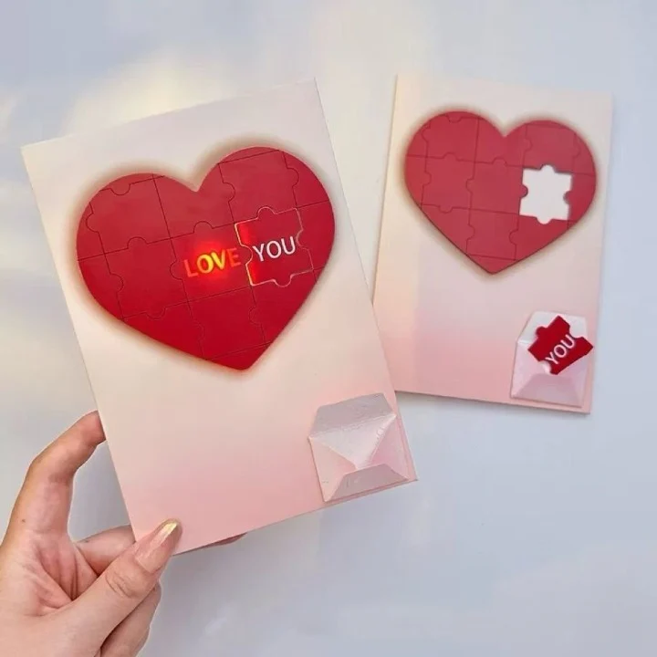 🧩Talking heart-shaped jigsaw puzzle cards💖 A perfect gift for confessions & keepsakes