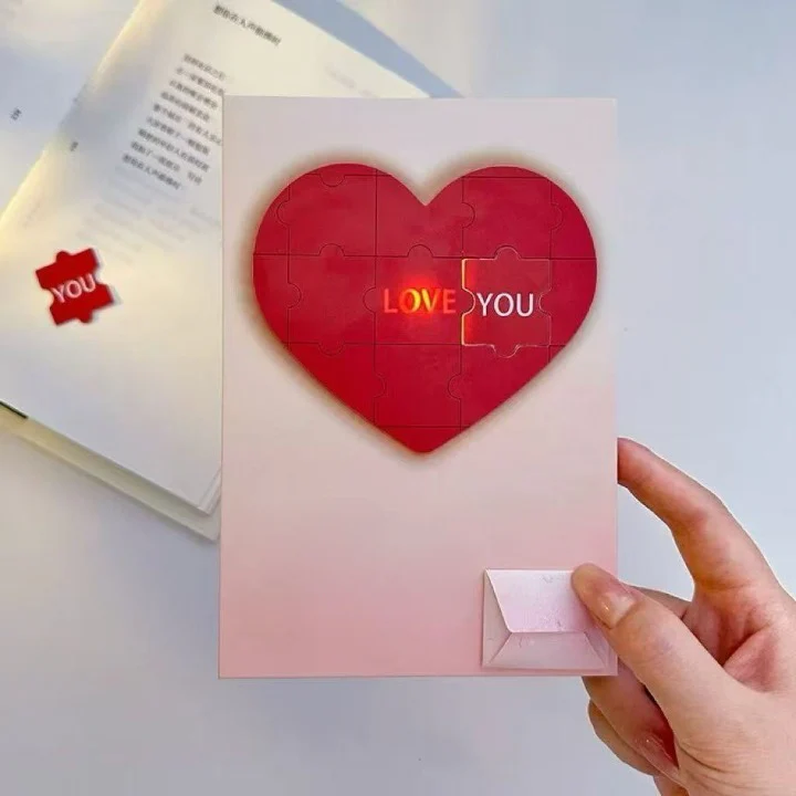 🧩Talking heart-shaped jigsaw puzzle cards💖 A perfect gift for confessions & keepsakes