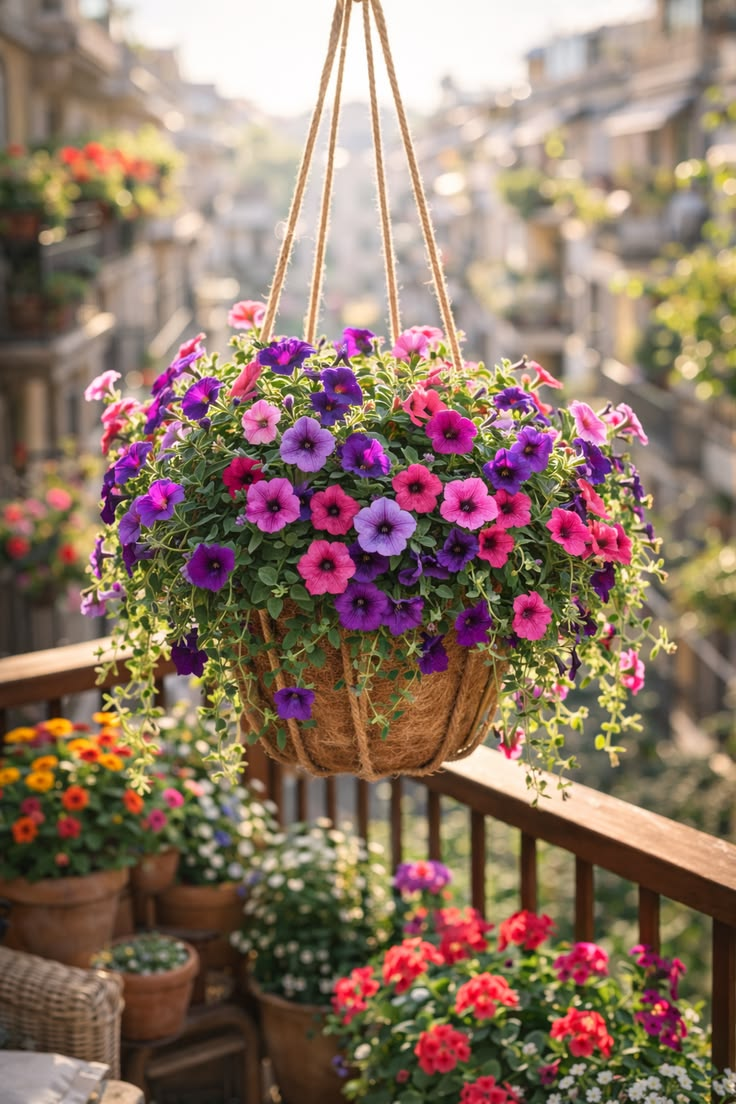 💐 Artificial Daisy Hanging Basket -🏡 Low Maintenance Outdoor Silk Flower Planter for Patio & Garden