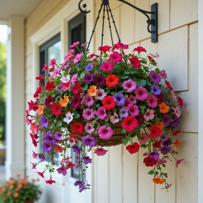 💐 Artificial Daisy Hanging Basket -🏡 Low Maintenance Outdoor Silk Flower Planter for Patio & Garden