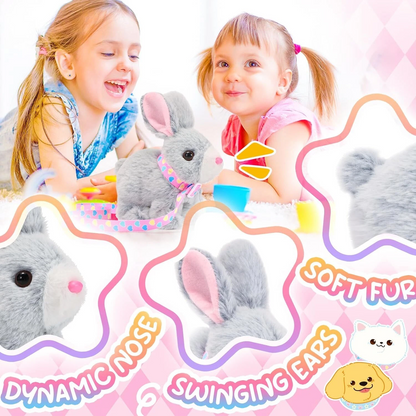 Electronic plush bunny toy, interactive Easter bunny toy