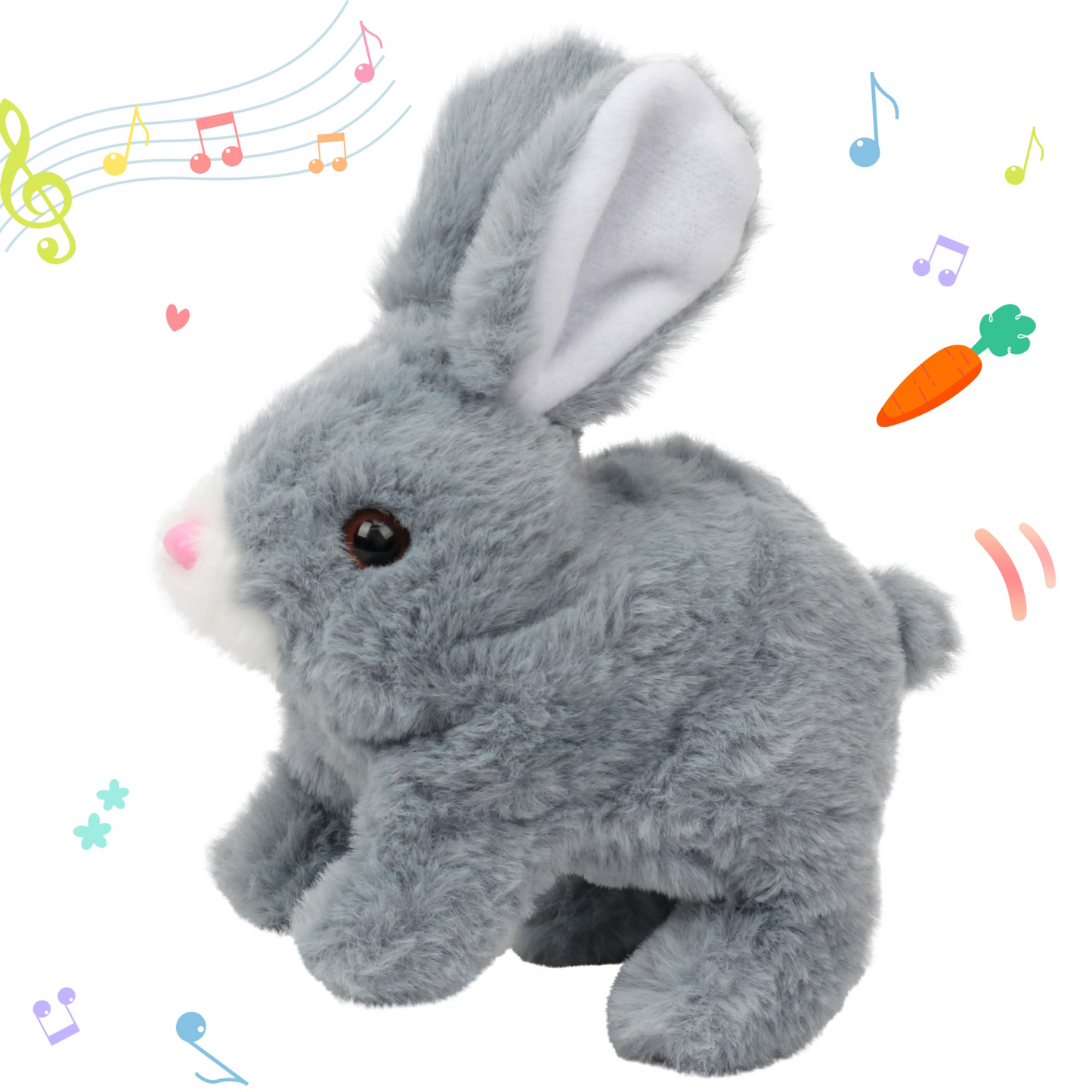 Electronic plush bunny toy, interactive Easter bunny toy