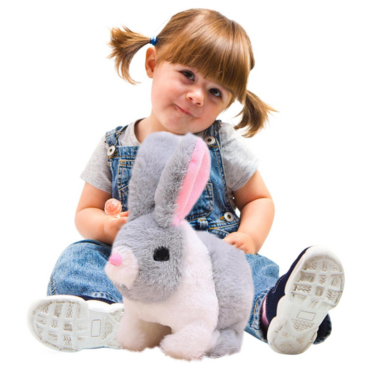 Electronic plush bunny toy, interactive Easter bunny toy
