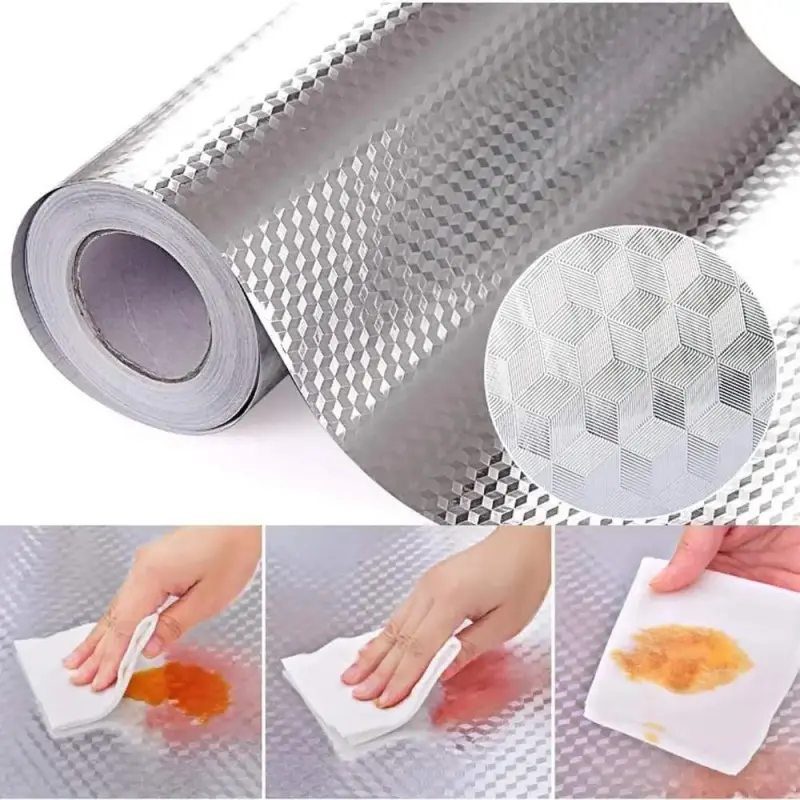 🔥 Hot Sale Promotion 49% OFF🎁Kitchen Wallpaper Oil Proof Sticker Aluminum Foil Backsplash Self