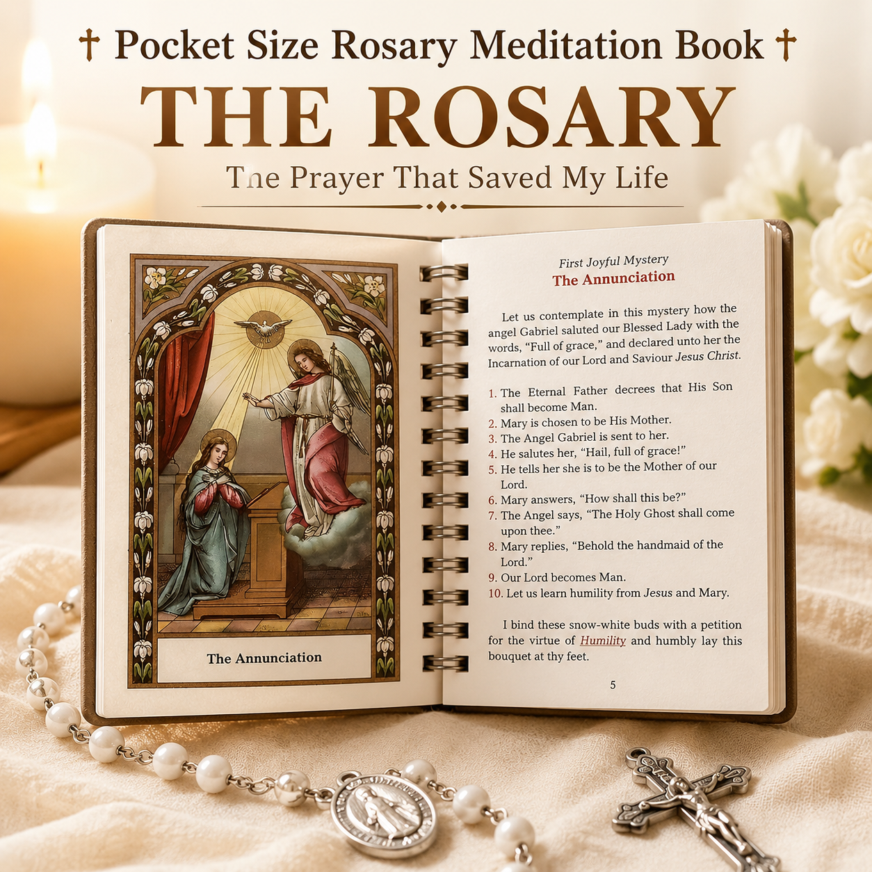 ⏰ Today Only: Buy 1 Get 1 FREE✝️Pocket Size Rosary Meditation Book✝️The Rosary The Prayer That Saved My Life