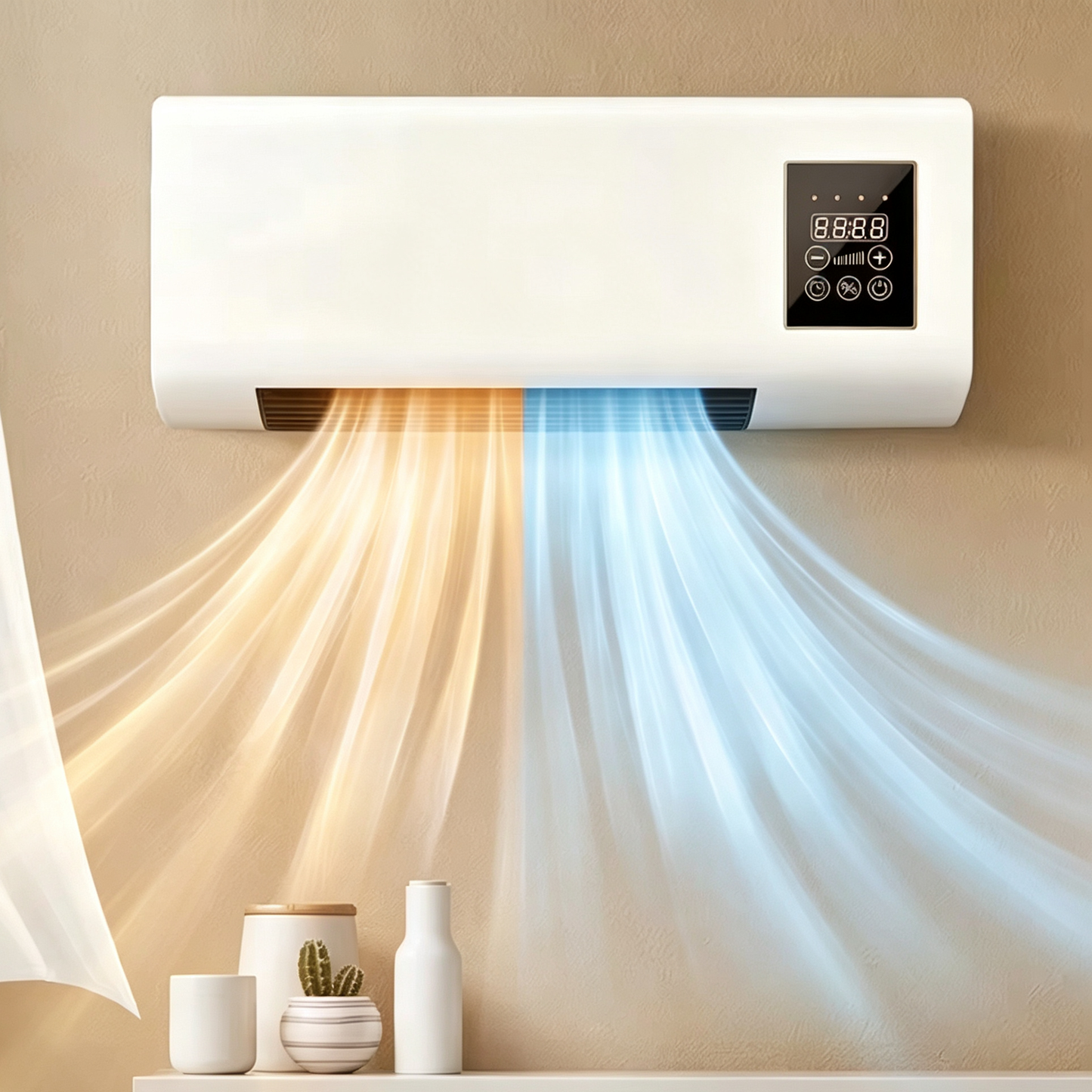 Fast Cooling & Heating❄️🔥 2-in-1 Wall-Mounted Heater & Air Cooler | Built for Everyday Living🍃