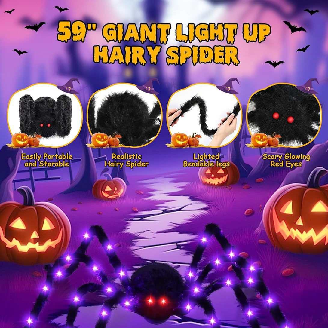 🕸️Spider Web Lights – 8 Modes with Remote &amp