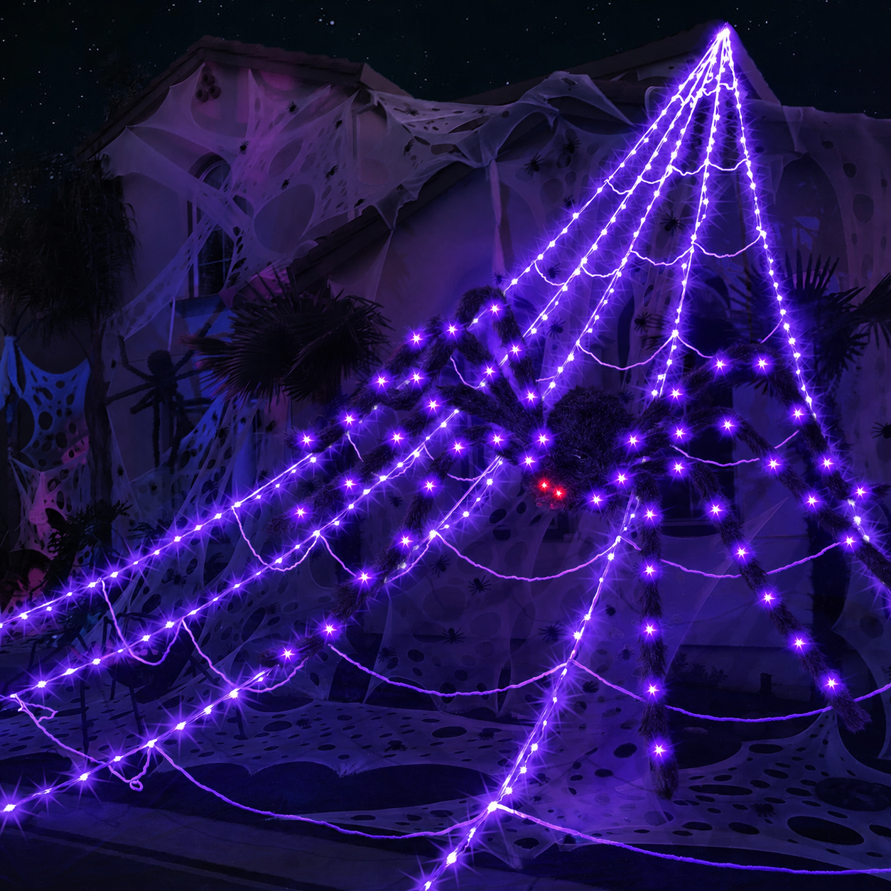 🕸️Spider Web Lights – 8 Modes with Remote &amp