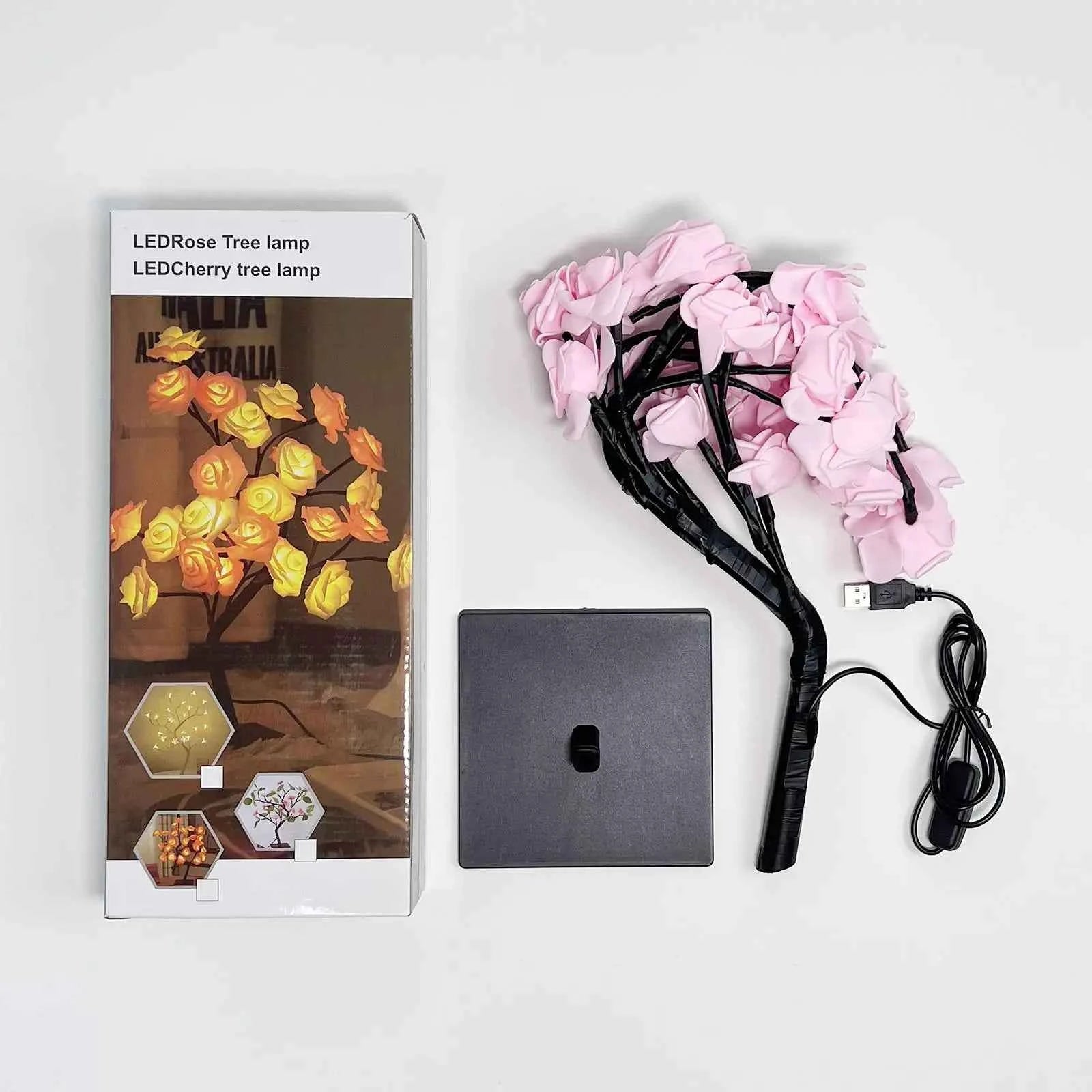 ✨ Rose Flower Tree Lamp | Romantic Bedroom Night Light