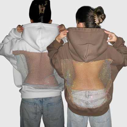 💥 50% OFF Final Sale – Crystal Mesh Hoodie ✨