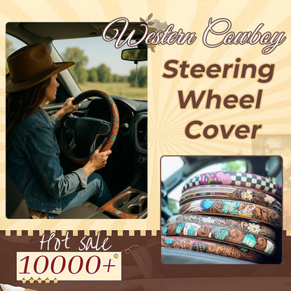 🤠 Give Your Ride That Wild West Energy🛞Western Cowboy Steering Wheel Cover