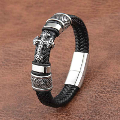 ⚔️ Hot Sale 50% OFF 🖤 Men’s Retro Leather Braided Bracelet