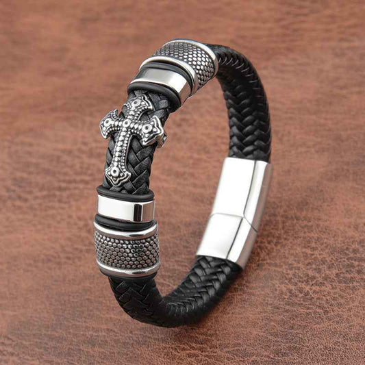 ⚔️ Hot Sale 50% OFF 🖤 Men’s Retro Leather Braided Bracelet