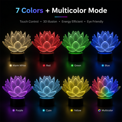 3D Lotus LED Night Light – A Soft Glow for Peaceful Nights