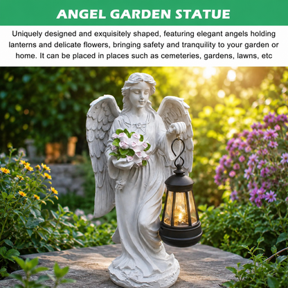 🕊️ Solar Angel Flower Bouquet Garden Statue | Waterproof Outdoor Decor & Accent Light
