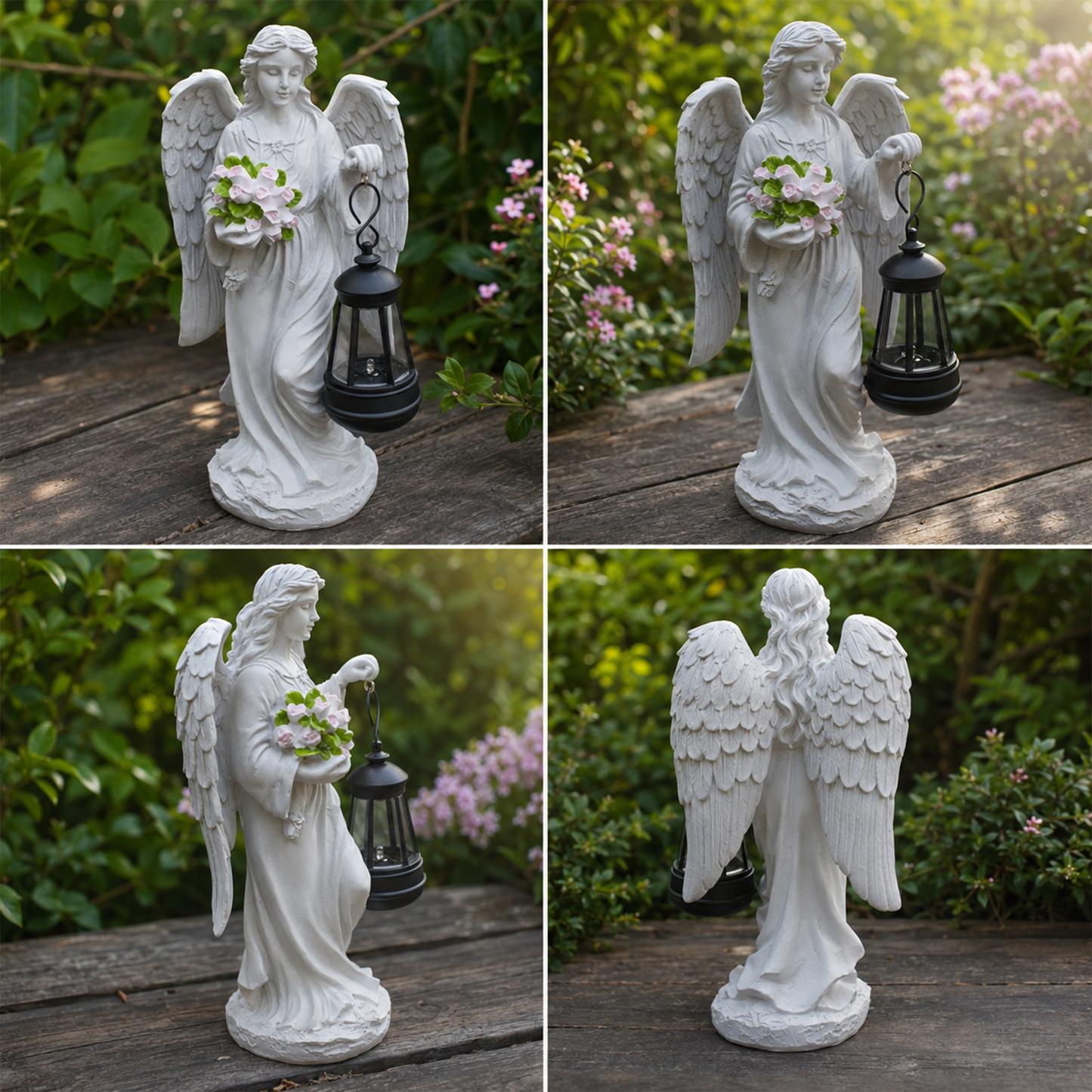 🕊️ Solar Angel Flower Bouquet Garden Statue | Waterproof Outdoor Decor & Accent Light
