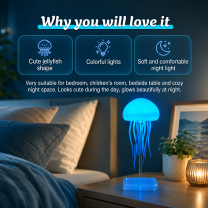 Jellyfish LED Night Light – Soft Glow Bedroom Decor