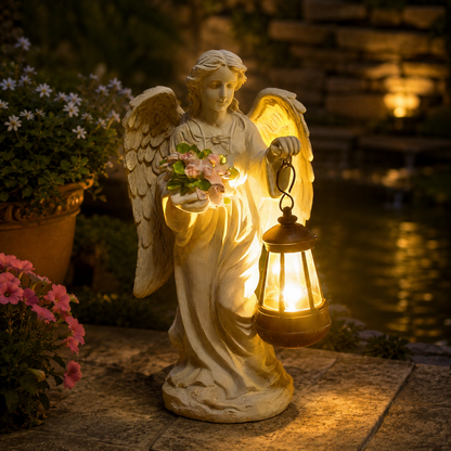 🕊️ Solar Angel Flower Bouquet Garden Statue | Waterproof Outdoor Decor & Accent Light
