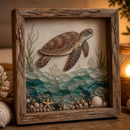 Final 46% OFF ⏰Coastal Lighthouse Sea Glass Shadow Box Night Light🏞️