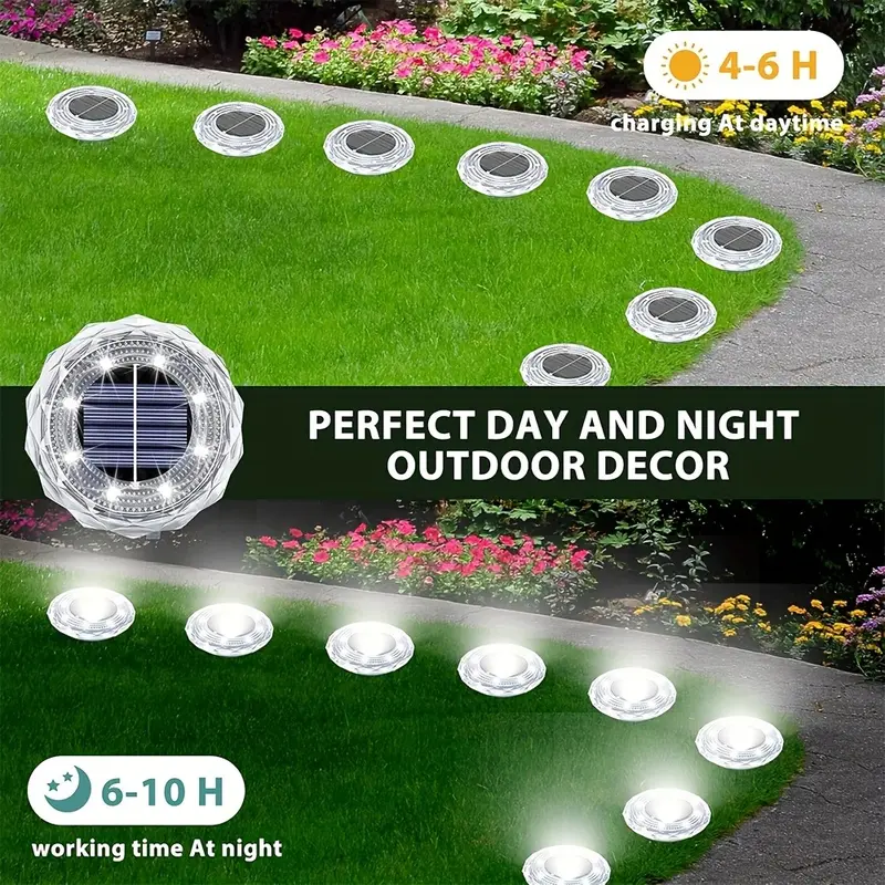 ✨ Solar Outdoor Lights 4 PCS | Waterproof 4LED Lawn Lighting