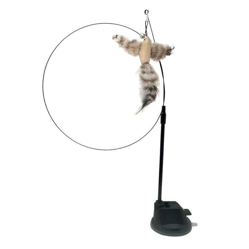 🎾 Interactive Cat Toy Wand | Suction Cup Feather Ball Toy for Indoor Cats