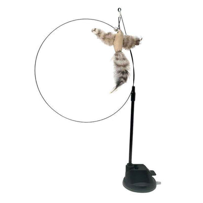 🎾 Interactive Cat Toy Wand | Suction Cup Feather Ball Toy for Indoor Cats