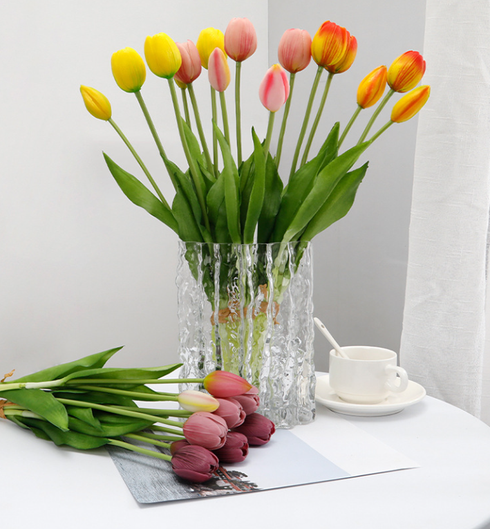 Last Day Promotion! 🔥Outdoor/Indoor UV Resistant & Waterproof Faux Tulip Bouquet 10Pcs Artificial Flower Decor ✅