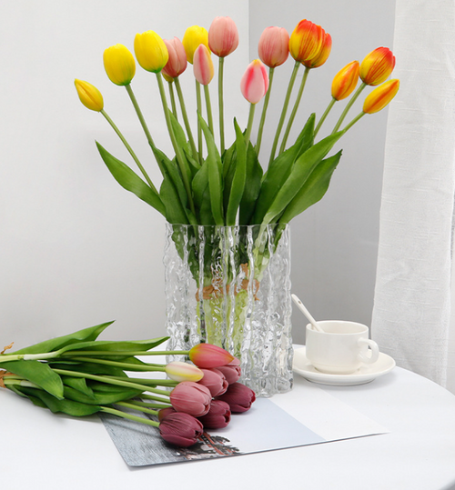Last Day Promotion! 🔥Outdoor/Indoor UV Resistant & Waterproof Faux Tulip Bouquet 10Pcs Artificial Flower Decor ✅