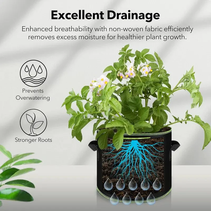 🪴3-Pack Heavy-Duty Grow Bags | Reusable Garden Pots for Healthy Growth