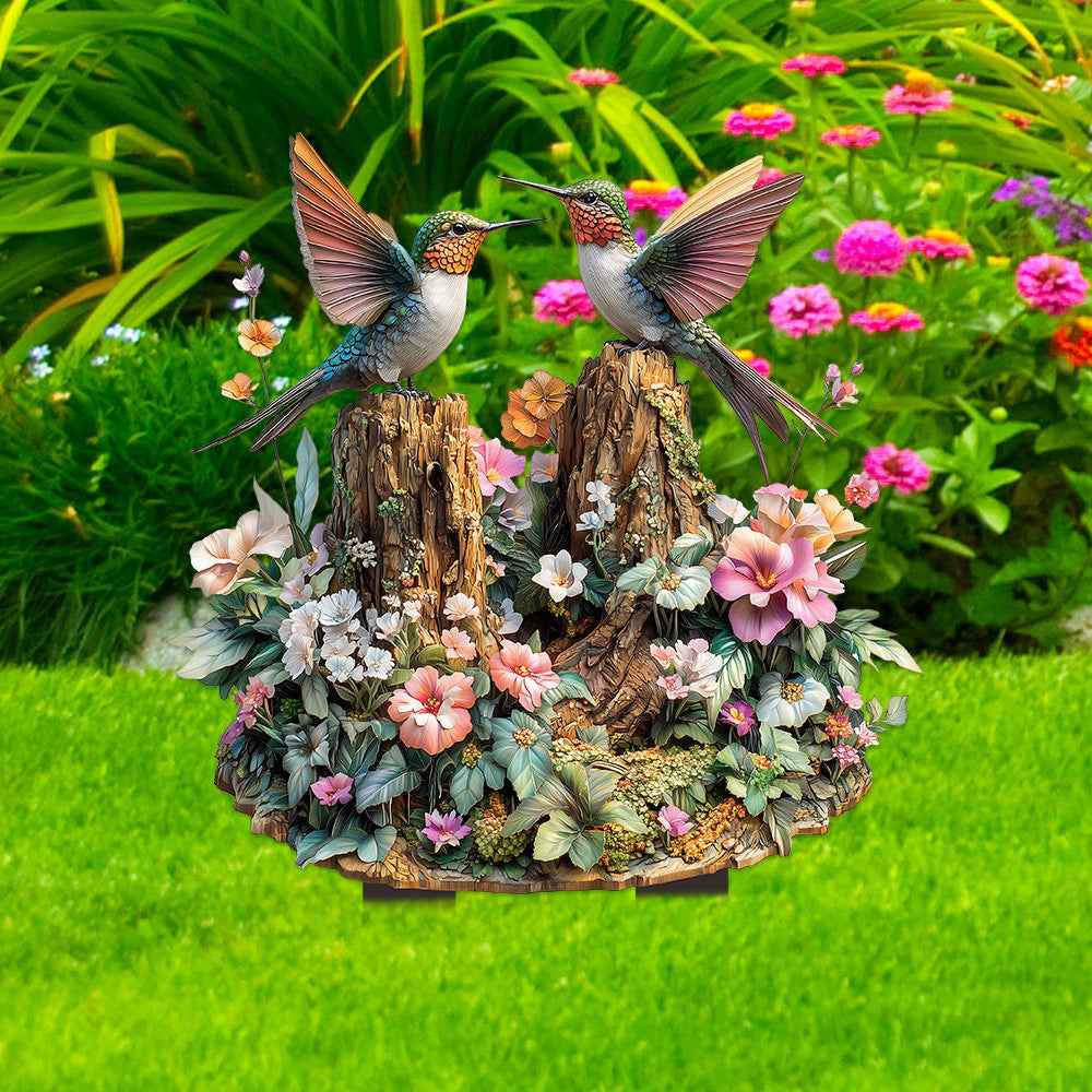 🏡 Decorative Bird Castle Stakes | Acrylic Landscape Ornament