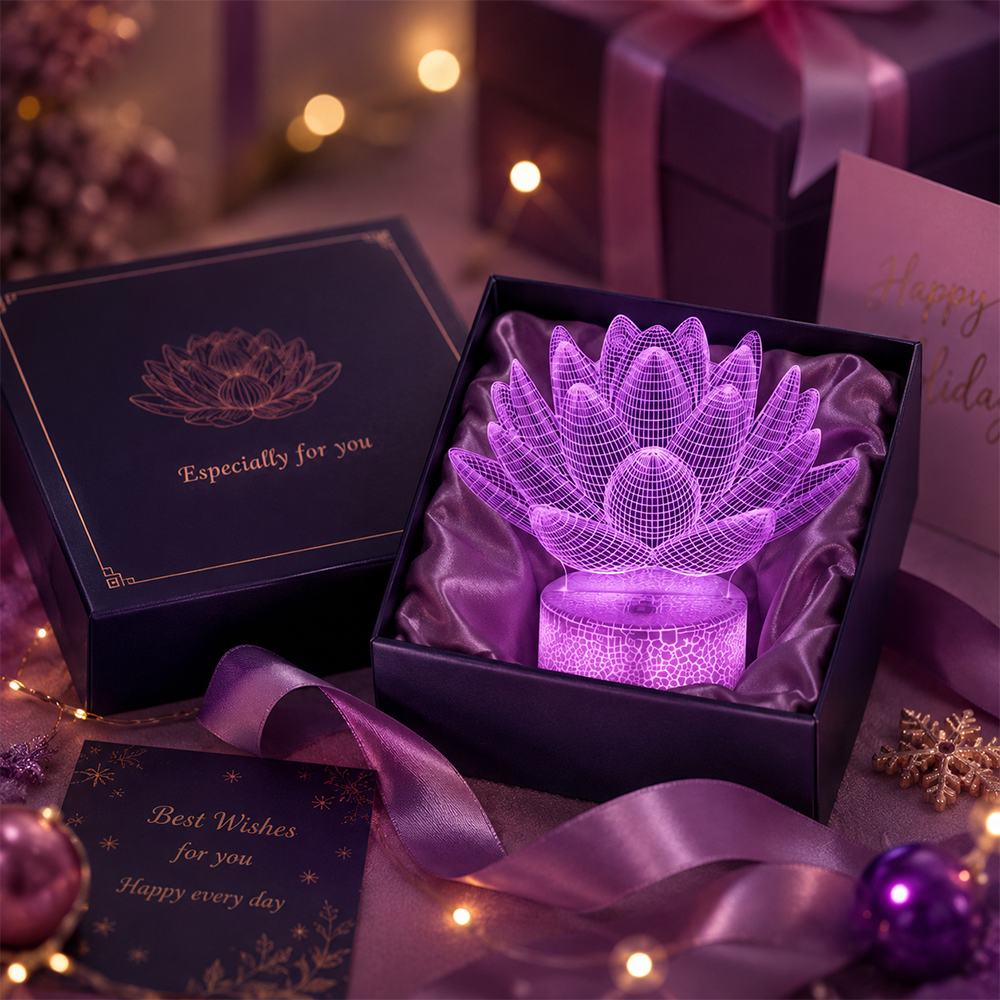 3D Lotus LED Night Light – A Soft Glow for Peaceful Nights