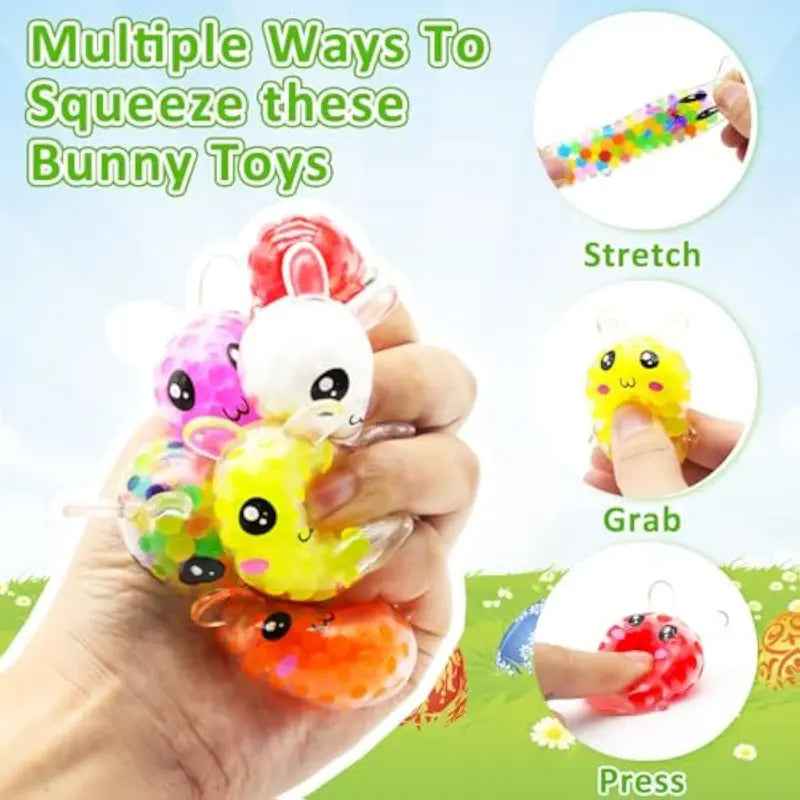 🐰 Easter Bunny Squishy Balls | 12 Pack Egg Fillers for Kids