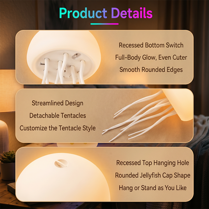 Jellyfish LED Night Light – Soft Glow Bedroom Decor